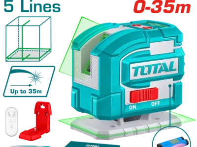 TLL306502 توتال تولز ميزان ليزر 5 خط اخضر مع شنطه قماش