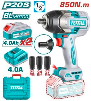 tiwli2085 دريل امباكت نص بوصه ٨٥٠ نيوتن مع ٢ بطاريه ٤ امبير impact wrench tiwli2085 دريل امباكت نص بوصه ٨٥٠ نيوتن مع ٢ بطاريه ٤ امبير impact wrench