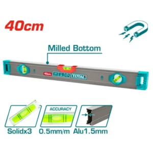 TMT24028M ميزان مياه 40 سم مغناطيس 3 عين المونيا محمل 1.5 ملي- توتال- TMT24028M
